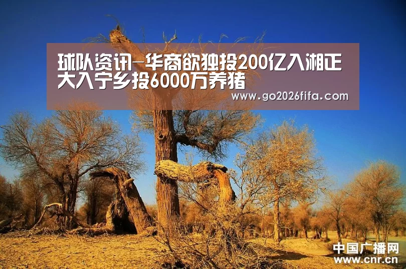 球队资讯-华商欲独投200亿入湘正大入宁乡投6000万养猪(图4) FIFA世界杯